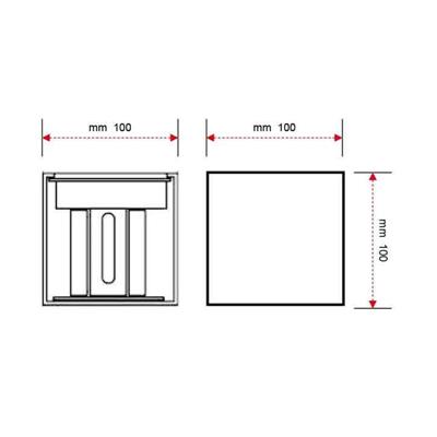 APPLIQUE DA ESTERNO CUBO 12W LUCE 3/4/6K FINITURA CORTEN